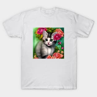 Cute Little Kitten Portrait T-Shirt